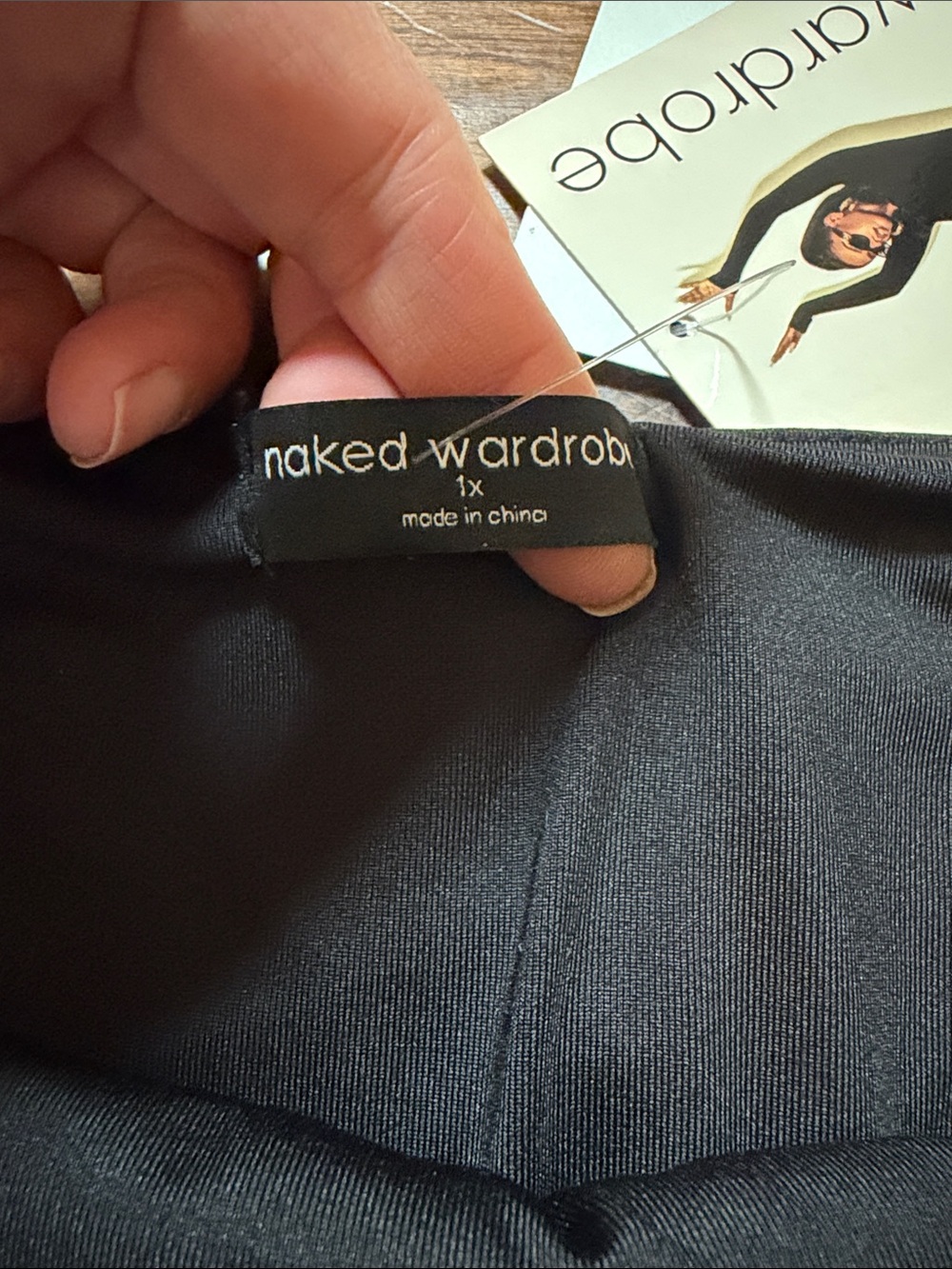 NWT Black Naked Wardrobe faux leather skirt, size 1X - Picture 2 of 5